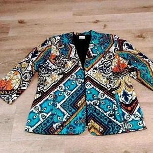 Chico's women's size medium- large multicolor blazer (read discription)
